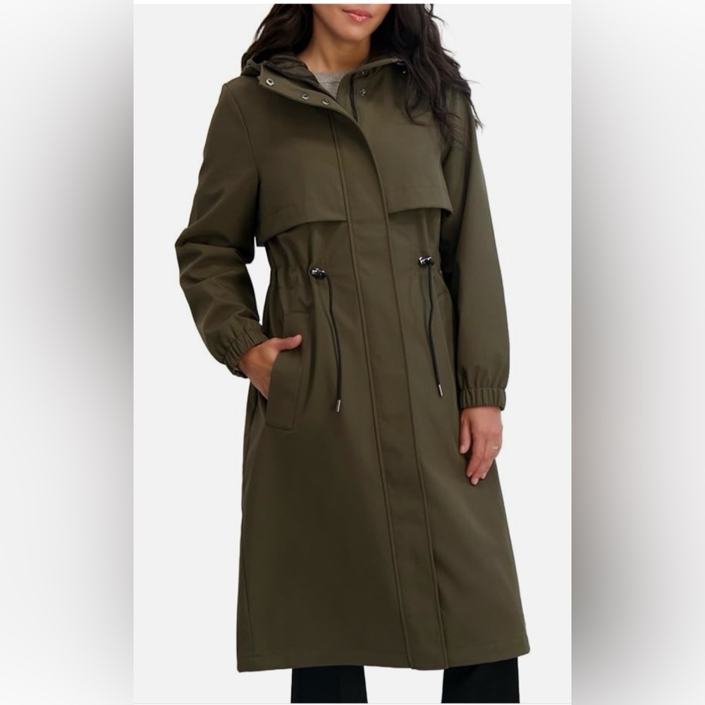 Tahari Dark Green Women's Trench Coat